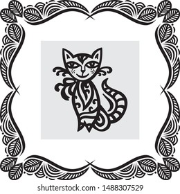 Cute cartoon cat. Vector illustration