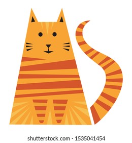 Cute cartoon cat. Vector illustration