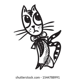Cute cartoon cat. Vector illustration