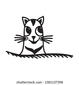 Cute cartoon cat. Vector illustration