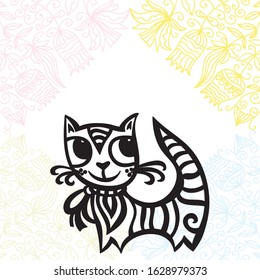 Cute cartoon cat. Vector illustration