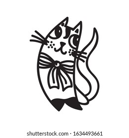 Cute cartoon cat. Vector illustration