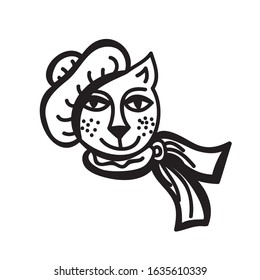 Cute cartoon cat. Vector illustration