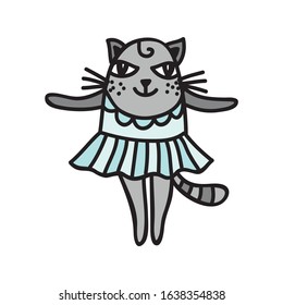 Cute cartoon cat. Vector illustration