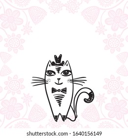Cute cartoon cat. Vector illustration