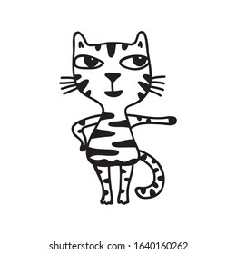 Cute cartoon cat. Vector illustration