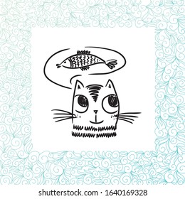 Cute cartoon cat. Vector illustration