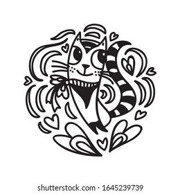 Cute cartoon cat. Vector illustration