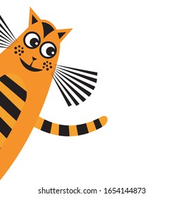 Cute cartoon cat. Vector illustration