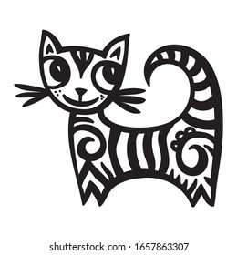 Cute cartoon cat. Vector illustration