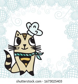 Cute Cartoon Katze. Vektorillustration