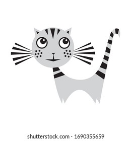 Cute cartoon cat. Vector illustration