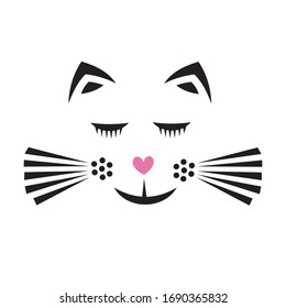 Cute cartoon cat. Vector illustration