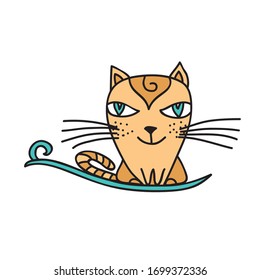 Cute cartoon cat. Vector illustration