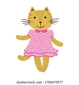 Cute cartoon cat. Vector illustration