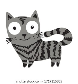 Cute cartoon cat. Vector illustration