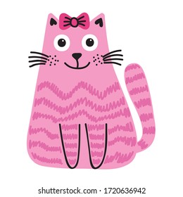 Cute cartoon cat. Vector illustration