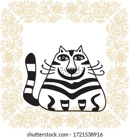  Cute Cartoon Katze. Vektorgrafik