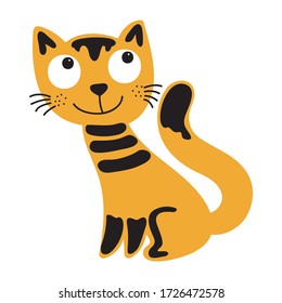 Cute cartoon cat. Vector illustration