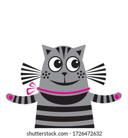 Cute cartoon cat. Vector illustration