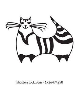 Cute cartoon cat. Vector illustration