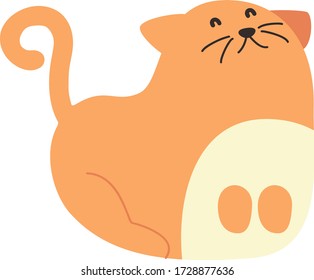 Cute Cartoon cat, Vector illustration cat on a white background. Drawing for children