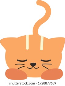 Cute Cartoon cat, Vector illustration cat on a white background. Drawing for children