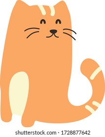 Cute Cartoon cat, Vector illustration cat on a white background. Drawing for children