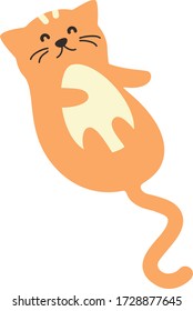 Cute Cartoon cat, Vector illustration cat on a white background. Drawing for children