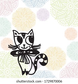 Cute cartoon cat. Vector illustration