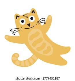 Cute cartoon cat. Vector illustration