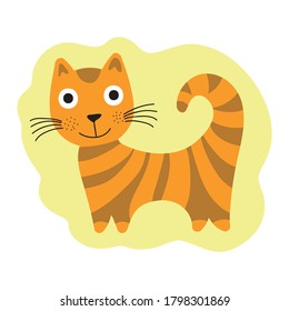 Cute cartoon cat. Vector illustration