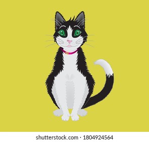 Cute cartoon cat. Vector illustration.