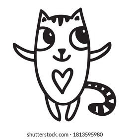 Cute cartoon cat. Vector illustration