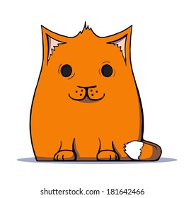 Cute cartoon cat. Vector illustration