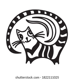 Cute cartoon cat. Vector illustration