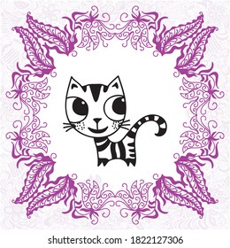 Un gato de dibujos animados. Ilustración del vector
