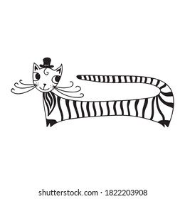 Un gato de dibujos animados. Ilustración del vector