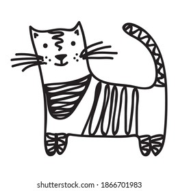 Un gato de dibujos animados. Ilustración del vector
