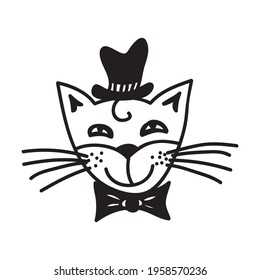 Un gato de dibujos animados. Ilustración del vector