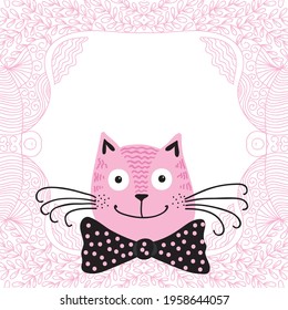 Cute cartoon cat. Vector illustration