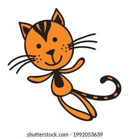 Un gato de dibujos animados. Ilustración del vector