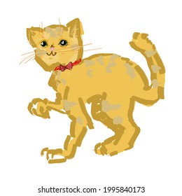 Cute cartoon cat. Vector illustration.