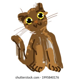 Cute cartoon cat. Vector illustration.