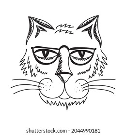 Cute cartoon cat. Vector illustration