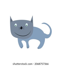 Cute cartoon cat. Vector illustration 