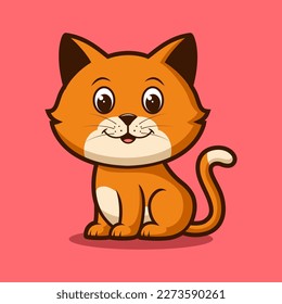 Cute cartoon cat. Vector illustration