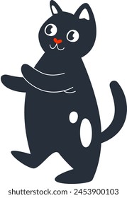Cute Cartoon Cat Vector Illustration