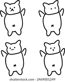 Cute Cartoon Cat Vector Illustration | Minimalist Style