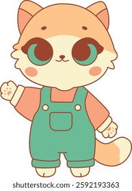 Cute Cartoon Cat Vector Illustration